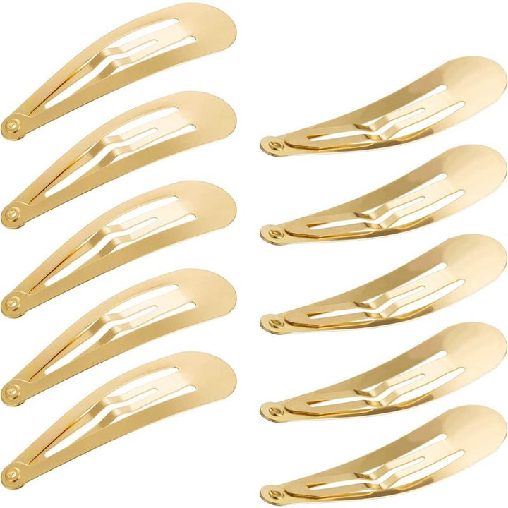 12 pcs Metal barrettes / hair clips - Gold - 