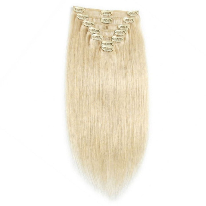 Extensions à Clips Cheveux Naturels Remy Hair - 65 cm - #60 Blond Platine