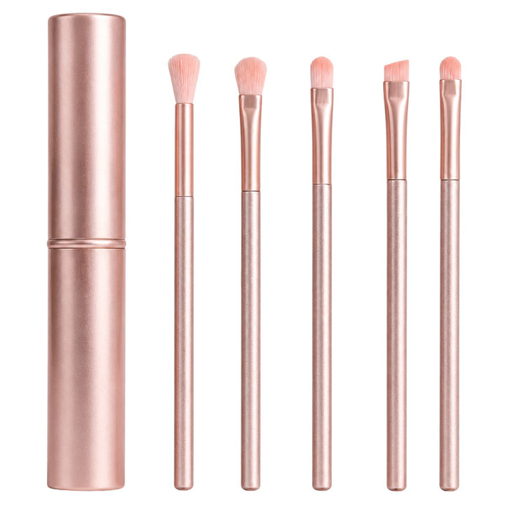 UNIQ Technique PRO Rose Lens - Kit de 5 Pinceaux à Paupières avec Boîte