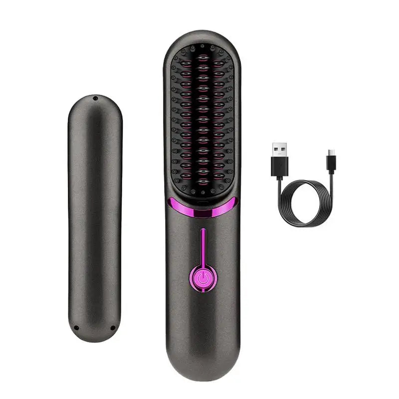 Brosse Lissante 2-en-1 UNIQ - Lisseur et Boucleur Portable Rechargeable USB-C
