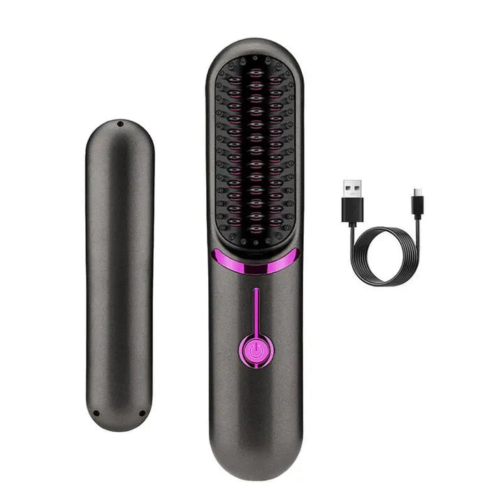 Brosse Lissante 2-en-1 UNIQ - Lisseur et Boucleur Portable Rechargeable USB-C