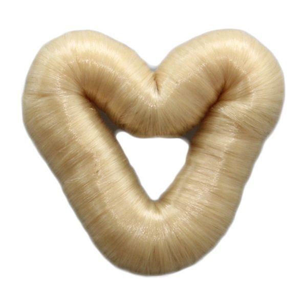 8 cm heart hair donut with artificial hair in various colours - Hair Accessories | Fashiongirl