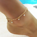 Chaîne de cheville avec pendentif en diamant - | Fashiongirl