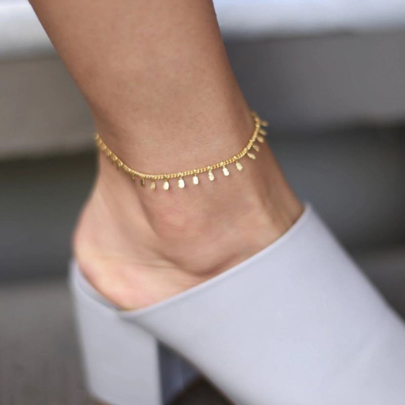 Ankle Chain with Small Pendants - | Fashiongirl