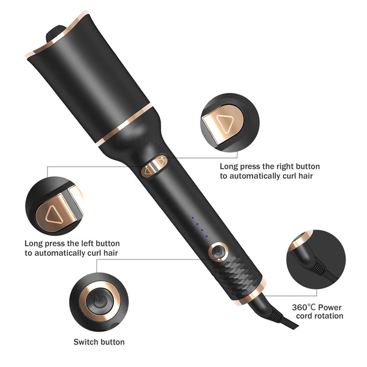 Fer à Boucler Automatique UNIQ - Revêtement Céramique & Rotation Bidirectionnelle