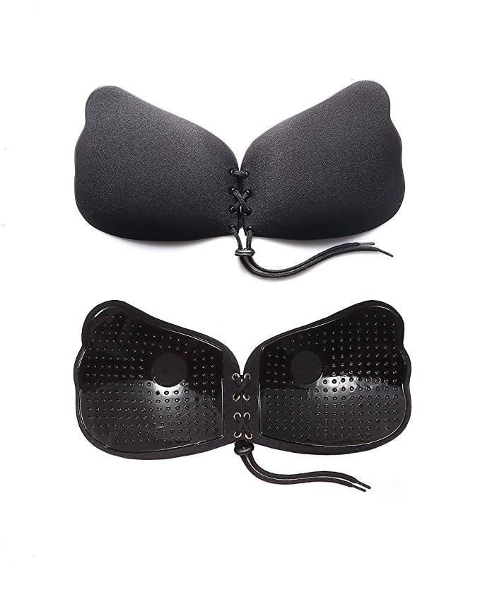 Ava Lift Up Soutien-gorge sans bretelles auto-ajustable avec lacets - Noir - Lingerie sculptante | Fashiongirl