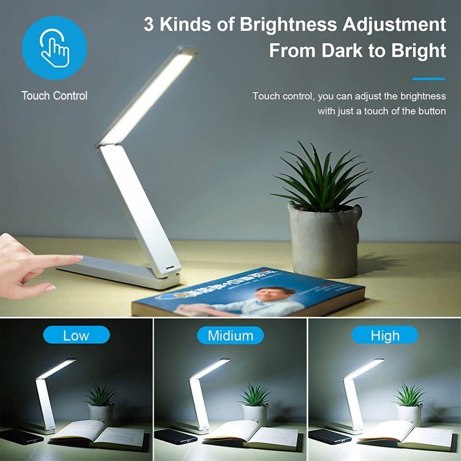 Lampe LED à piles - Lampe de bureau pliable - Blanche - | Fashiongirl