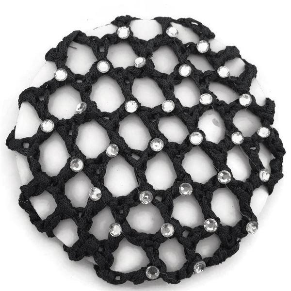 Filet à cheveux noir avec diamants pour chignon - | Fashiongirl