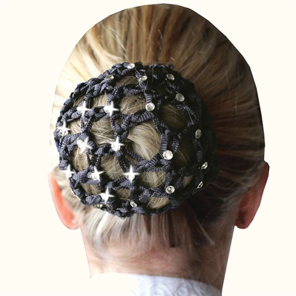 Filet à cheveux noir avec diamants pour chignon - | Fashiongirl