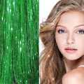 Extensions Bling - 100 mèches de cheveux pailletées 80 cm, vert - | Fashiongirl