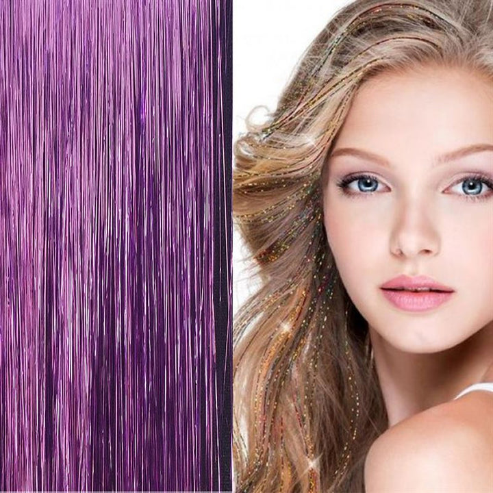 Extensions Bling - 100 mèches de cheveux pailletées 80 cm, violet - | Fashiongirl