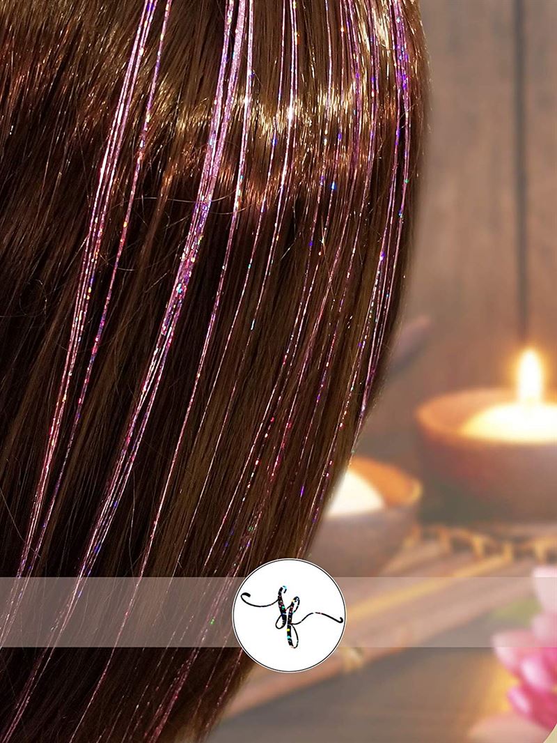 Extensions Bling - 100 mèches de cheveux pailletées 80 cm, violet - | Fashiongirl