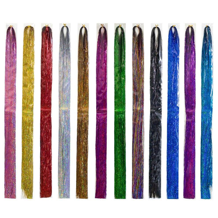Extensions Bling Glitter 100 extensions de cheveux pailletées 80 cm - Noir - | Fashiongirl