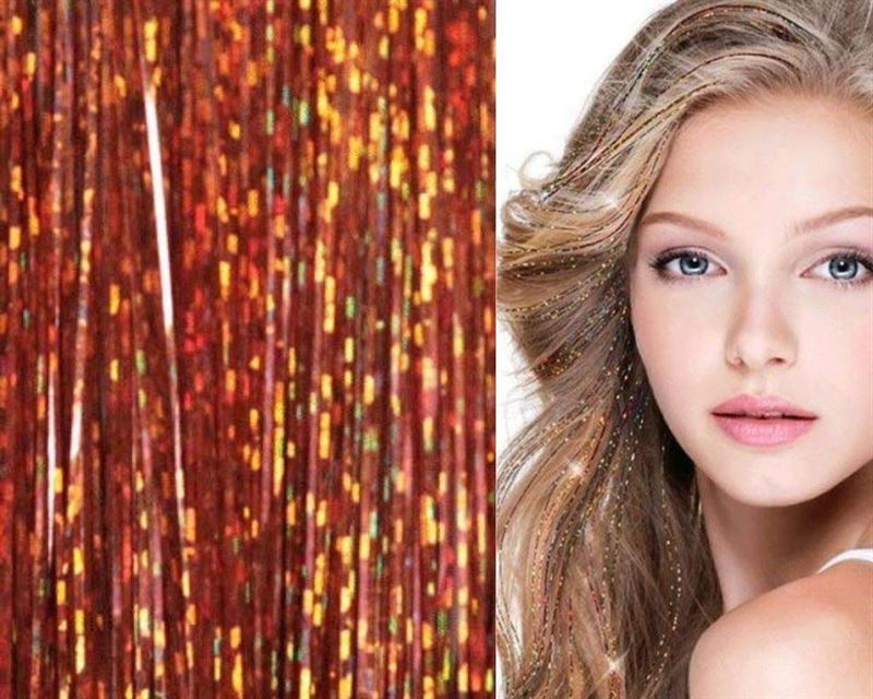 Bling Glitter Extensions 100 pcs glitter hair extensions 80 cm - Champagne gold - | Fashiongirl