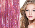 Extensions Bling Glitter 100 extensions de cheveux pailletées 80 cm - Rose - | Fashiongirl