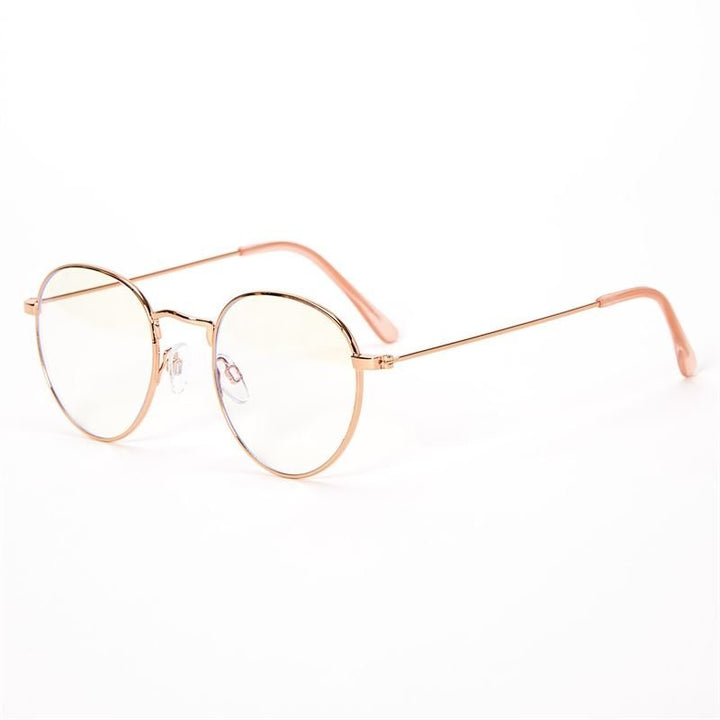 Lunettes anti-lumière bleue - Monture ronde Rosegold, style 10 - | Fashiongirl