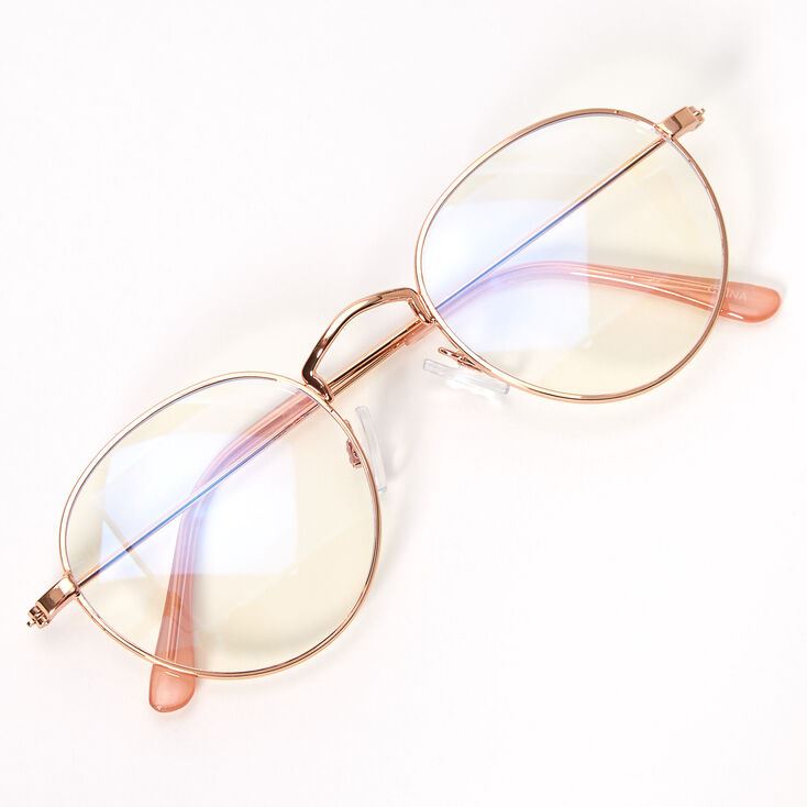 Blue Light glasses - Round frame Rosegold, style 10 - | Fashiongirl