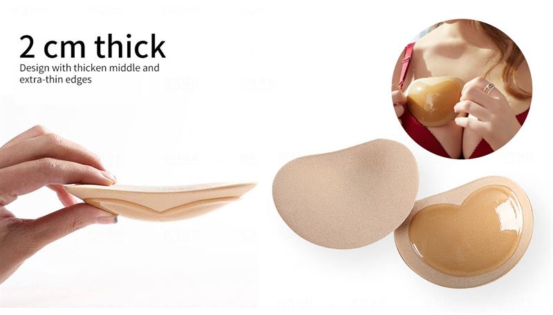 Bra inserts - Heart shaped push up pads for bra - Black - Shapewear | Fashiongirl