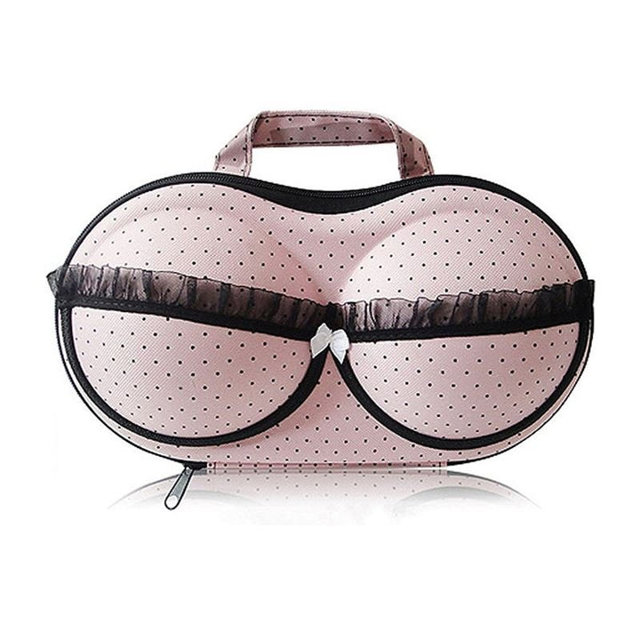 Bra storage bag - Pink with black dots - Shapewear | Fashiongirl