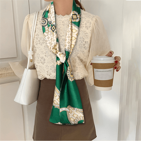 Foulard en soie Bella Chris Rubin - Rose - | Fashiongirl