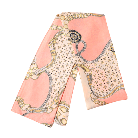 Foulard en soie Bella Chris Rubin - Rose - | Fashiongirl