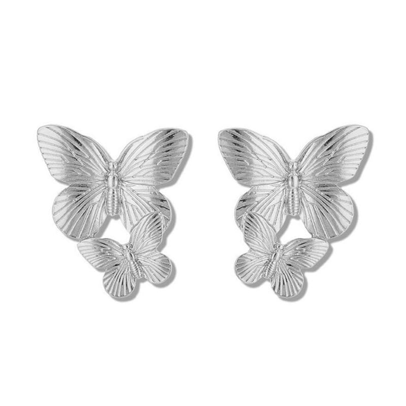 Chris Rubin - Boucles d'oreilles papillons - Argent - | Fashiongirl