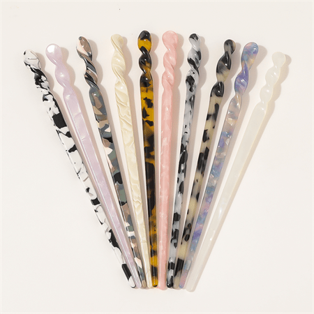 Chris Rubin Jade Hair Stick - Marbre noir - | Fashiongirl