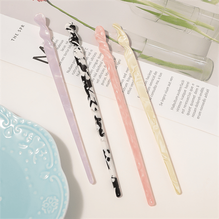 Chris Rubin Jade Hair Stick - Marbre rose - | Fashiongirl
