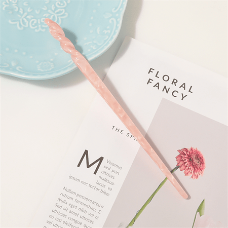 Chris Rubin Jade Hair Stick - Marbre rose - | Fashiongirl