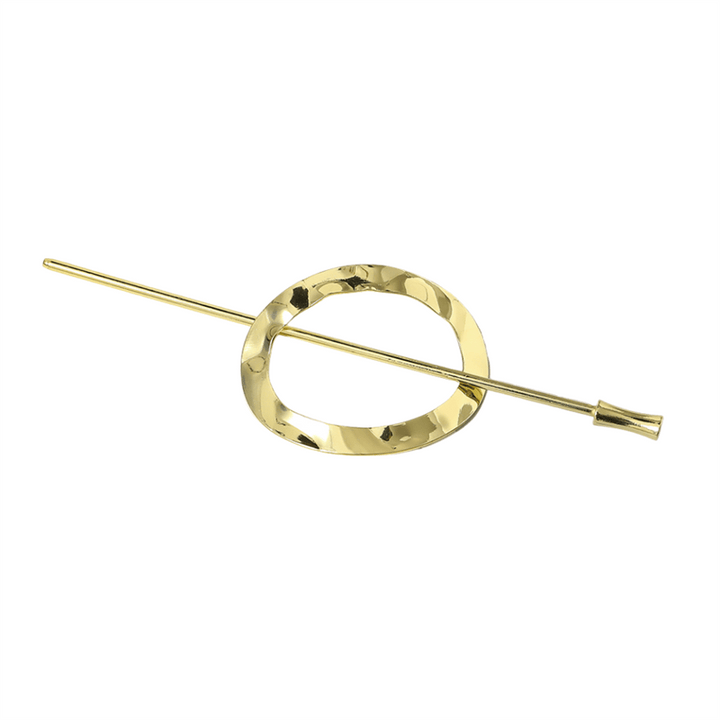 Chris Rubin Nova Oval Sliding Hair Claw - Gold - Hair Accessories