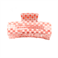 Chris Rubin Ruby Hair Claw - Peach Check - Accessoires pour cheveux | Fashiongirl