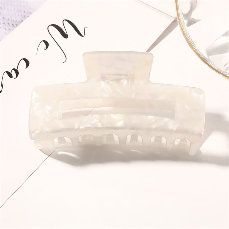 Chris Rubin Ruby Hair Claw - White Marble - Hair Accessories | Fashiongirl