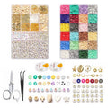 Le kit bohème Fashiongirl Clay Beads / Heishi Beads comprend 6 000 perles assorties, des bobines de fil, des ciseaux, des pincettes, des perles lettres, des breloques et bien plus encore : tout ce dont vous avez besoin pour créer des bijoux bohèmes uniques.