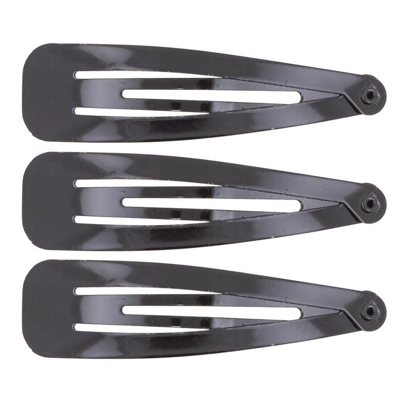 Barrettes à clipser noires, design classique - 12 pièces - | Fashiongirl