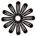 Barrettes à clipser noires, design classique - 12 pièces - | Fashiongirl