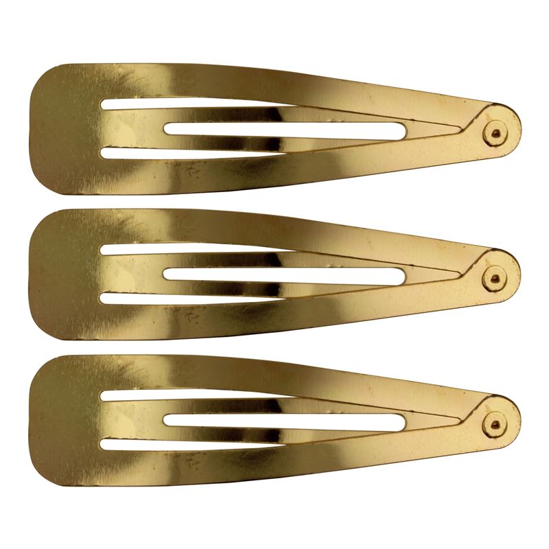 Barrettes à clipser dorées, design classique - 12 pièces - | Fashiongirl
