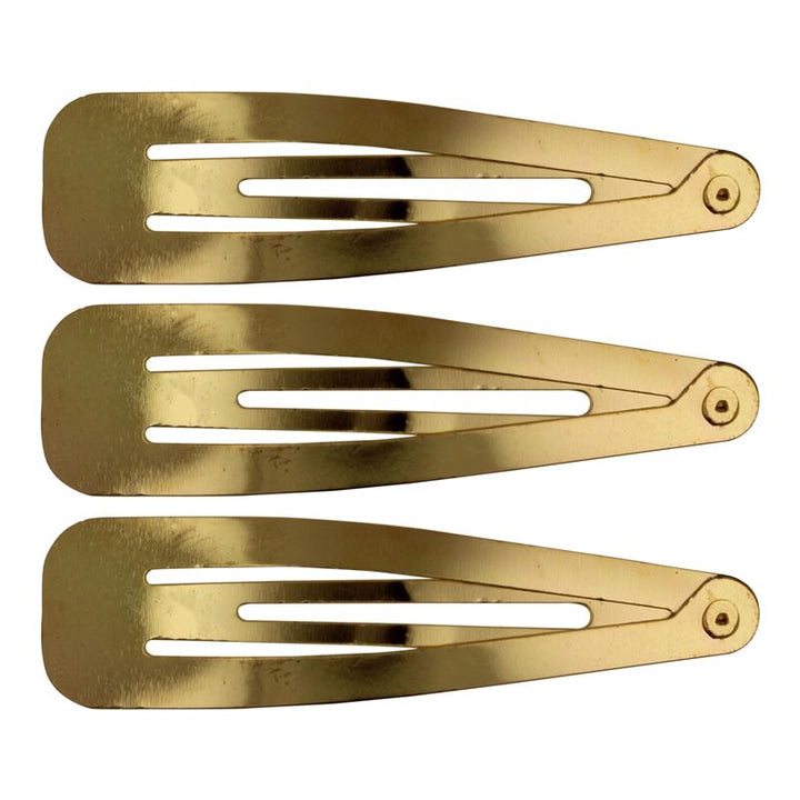Barrettes à clipser dorées, design classique - 12 pièces - | Fashiongirl