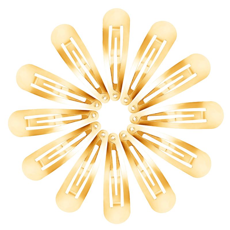 Barrettes à clipser dorées, design classique - 12 pièces - | Fashiongirl