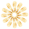 Barrettes à clipser dorées, design classique - 12 pièces - | Fashiongirl