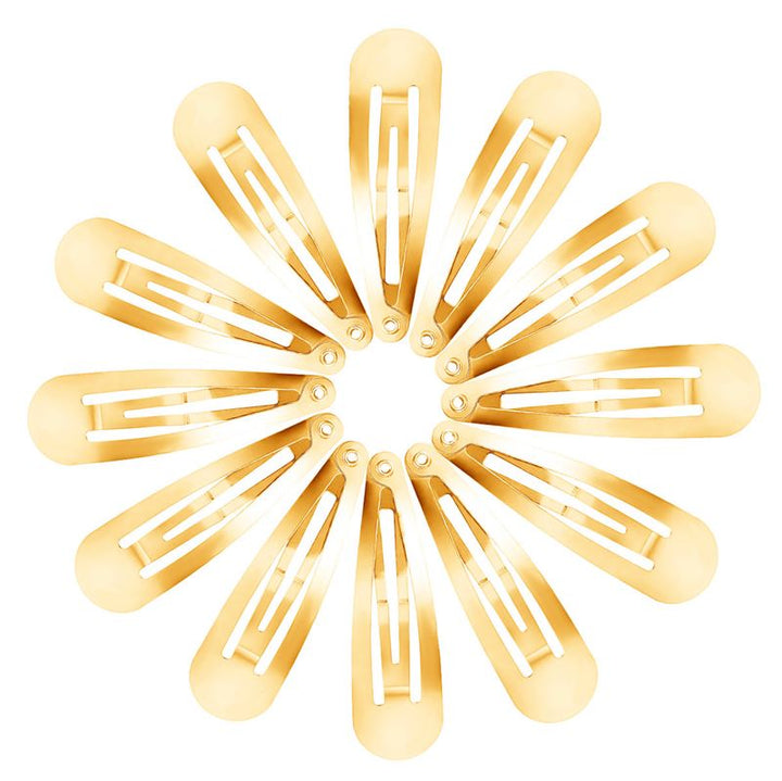 Barrettes à clipser dorées, design classique - 12 pièces - | Fashiongirl