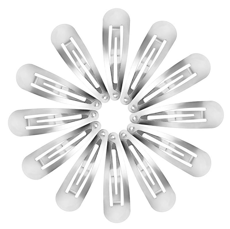Barrettes à clip en argent, design classique - 12 pièces - | Fashiongirl