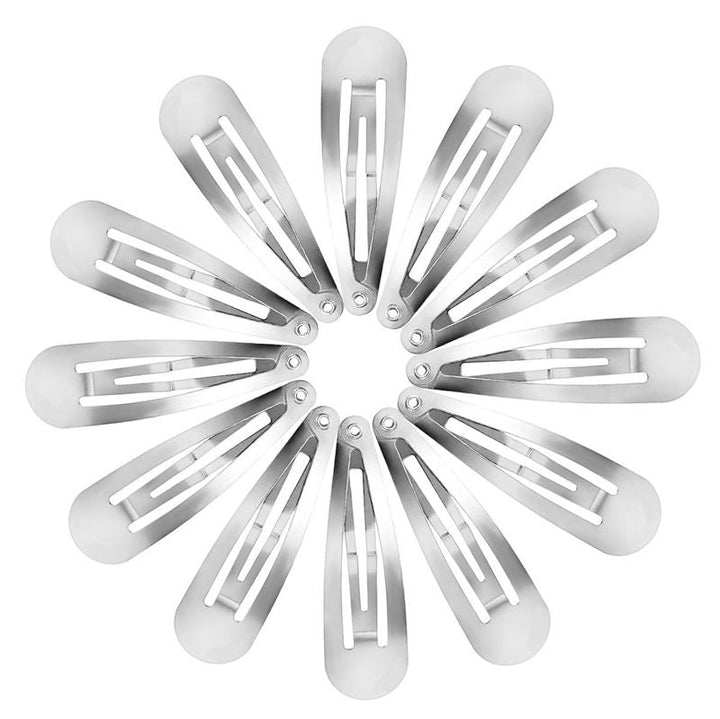 Barrettes à clip en argent, design classique - 12 pièces - | Fashiongirl