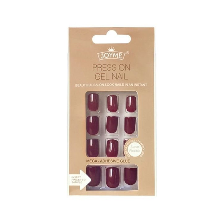 Click On / Press On Nails - Bordeaux Red #S130 - | Fashiongirl