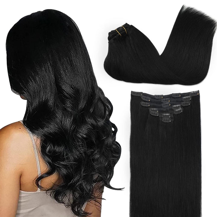 Clip In Extensions 1 black - Clip in Extensions - Fashiongirl