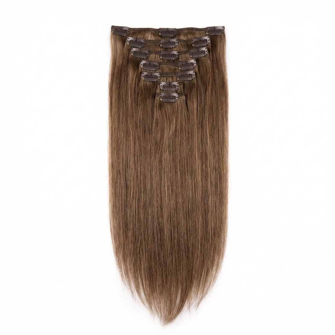 Clip In Extensions 12 light brown - Clip in Extensions - Fashiongirl