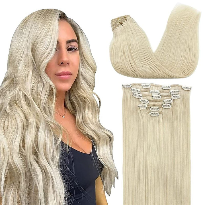 Clip In Extensions - 40 cm #60 platinum blonde - | Fashiongirl