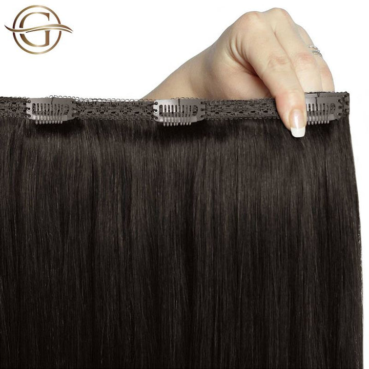 Extensions de cheveux à clipser n° 2 Brun foncé - 7 sets - 50 cm | Gold24 - | Fashiongirl