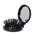 Miroir de maquillage compact avec pinceau - Noir - | Fashiongirl
