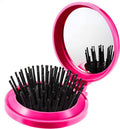Miroir de maquillage compact avec pinceau - Rose - | Fashiongirl