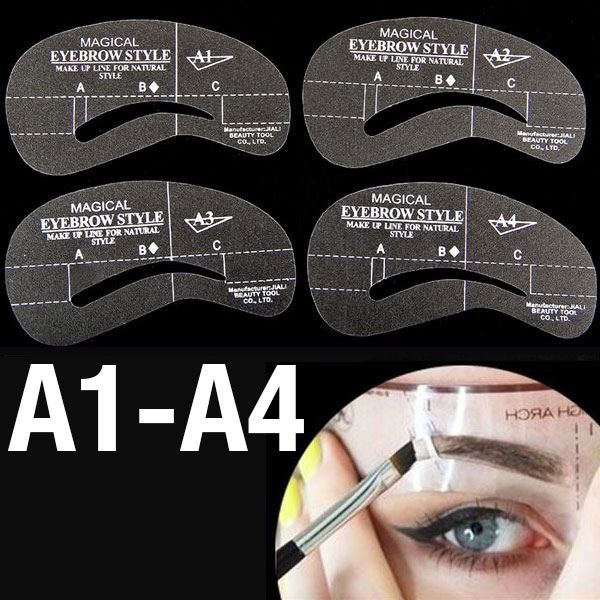 Gabarits pour sourcils - Pochoirs pour sourcils (A1 - A4) - 4 pièces. - | Fashiongirl